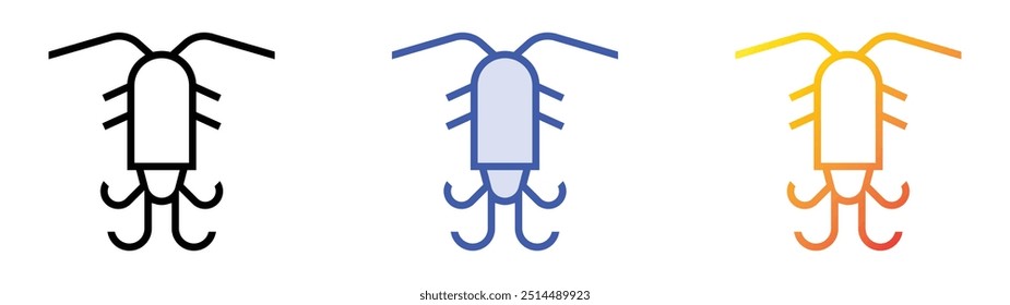 plankton icon. Linear, Blue Fill and Gradient Style Design Isolated On White Background