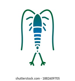 Icono vector Plankton. icono de copépode. signo animal. ilustración vectorial