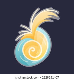 Plankton Water Organism with Tentacles Free Floating on Dark Background Vector Illustration