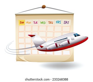 A planned holiday trip on a white background 