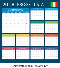 Planner 2018 - Italian Version - vector illustration