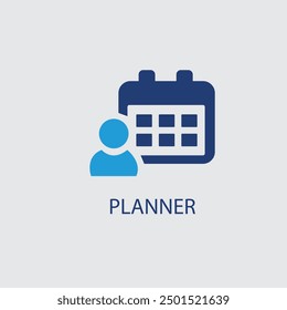 Planner black icon concept vector image