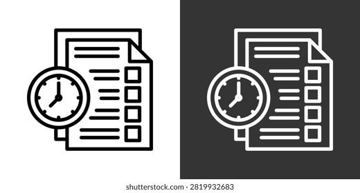 Planner Black And White Multiple Style Icon Set Collection Pack Vector Illustration