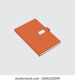 Planner book vector illustration on grey background