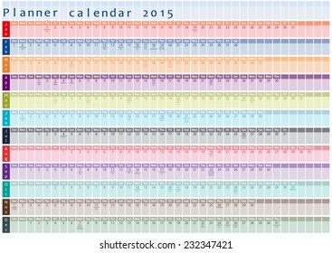 Planner calendar 2015 - with holidays posted inside