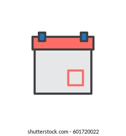 Planner, calendar, event line icon, filled outline vector sign, linear colorful pictogram isolated on white. Symbol, logo illustration. Editable stroke. Pixel perfect