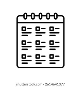 Planner calendar icon for creating business agenda
