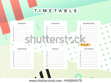 planner calendar schedule week abstract design stock vector royalty