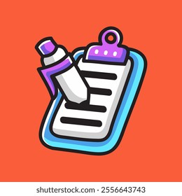 Planner Checklist Vector Cartoon Illustration. Business Icon Concept Isolated Premium Vector. Flat Cartoon Concept for Event. Cute Doodle Cartoon Illustration Style. Suitable for Any Project