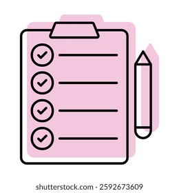 Planner color shadow thinline icon, vector, pixel perfect, illustrator file 