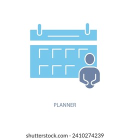 icono de línea de concepto del planificador. Ilustración de elemento simple. diseño de símbolos de esquema de concepto de planificador.