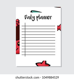 Planner with cupcakes pattern in vector