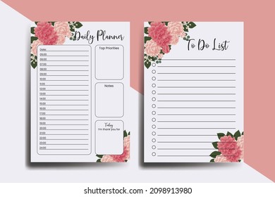 Planeador Para Hacer Lista De Plantilla De Diseño De Flor De Dahlia