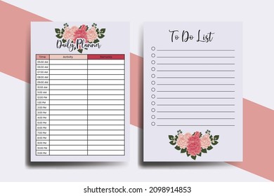 Planner To Do List Dahlia Flower Design Template