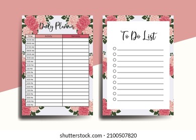 Planner To Do List Dahlia Flower Design Template
