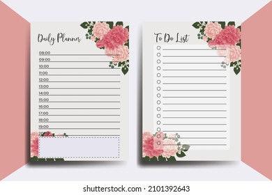 Planner To Do List Dahlia Flower Design Template