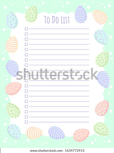 planner do list template easter eggs stock vector royalty