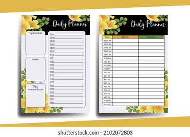 Planner To Do List Yellow Hibiscus Flower Design Template