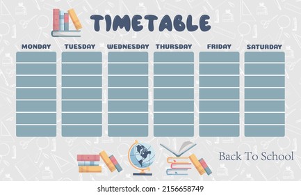 Planner for elementary school. A template for the schedule of lessons for the whole week.