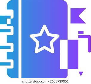 Planner Icon Glyph Gradient Vector Illustration