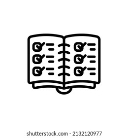  planner icon, isolated planning outline icon with white background, perfect for website, blog, logo, graphic design, social media, UI, mobile app, EPS 10 vector illustration