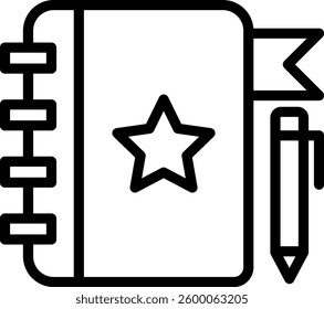 Planner Icon Line Vector Illustration