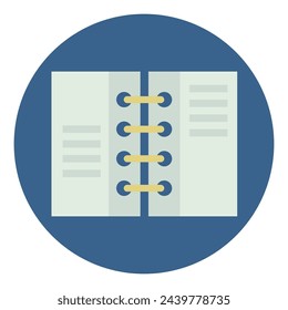 Planner icon organization binder. Schedule agenda symbol. Vector illustration. EPS 10.