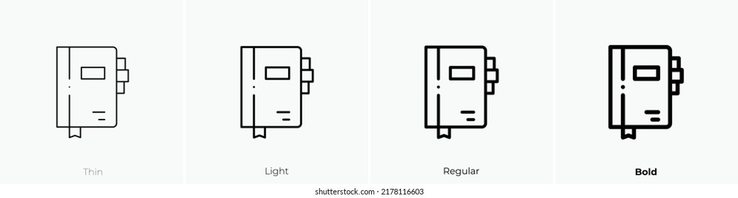 planner icon. Thin, Light Regular And Bold style design isolated on white background