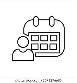 Iconos del planificador. Vector de línea simple