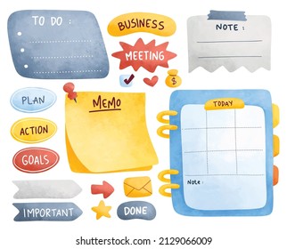 Planner and journal in water color style vector illustration