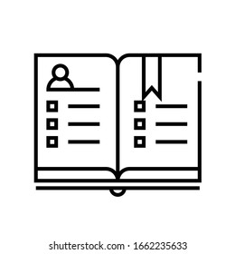 Planner line icon, concept sign, outline vector illustration, linear symbol.