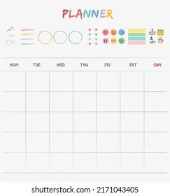planner memo calendar sticker diary
