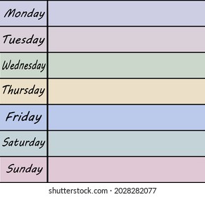 Planner with minimalistic color design. Cute vector planner for everyday notes. Notepad, notebook, notes.