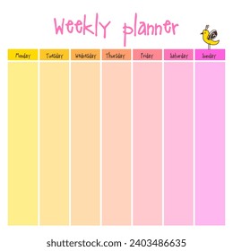 Planner. Note paper, Notes, to do list. Organiser planner template. Note paper. Weekly. Printable.