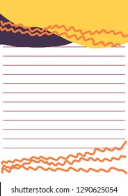 Planner. Note. Vector illustration. Ready-to-use design template