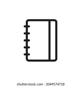 Planner or notebook icon with white background