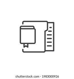 Planner notebook line icon. linear style sign for mobile concept and web design. Document folder outline vector icon. Symbol, logo illustration. Vector graphics