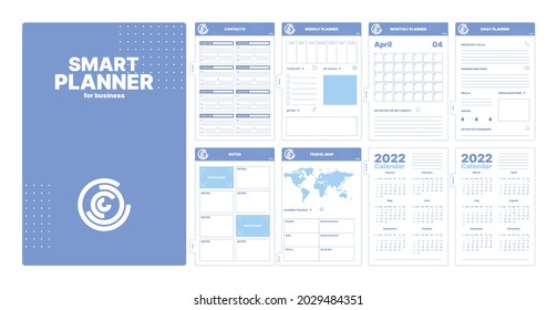 Planner pages. Month date weekly goals organizer templates school scrapbook page calendar checklist garish vector pictures of reminder