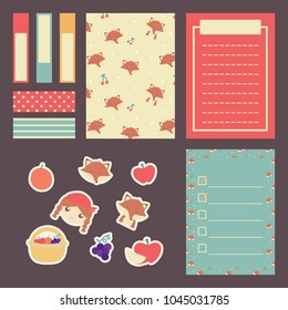 planner sticker Little Red Riding Hood purple read green yellow