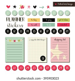 Planner stickers. Signs, symbols, objects and templates  for planners, invitations, notebooks, diaries and cards.
