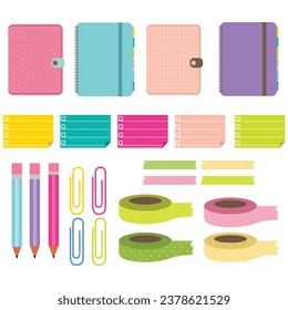 Planner Supplies School item study item Diary Notebook Pencil Wasi tape sticky note