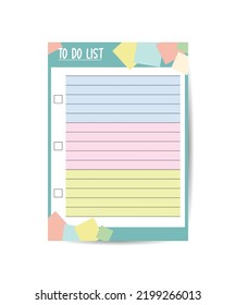 Planner template for business and studying with weekly and month plan pages task and check list flat vector illustration