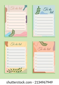 Planner template with natural leaf theme