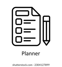 Planner  vector  outline Icon Design illustration. Time Management Symbol on White background EPS 10 File