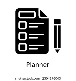 Planner  vector  Solid Icon Design illustration. Time Management Symbol on White background EPS 10 File