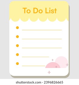 planners and to do list with home interior decor illustrations. Template for agenda, schedule, planners, checklists, notebooks, cards and other stationery.
