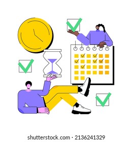 Planning abstract concept vector illustration. Future plan, project stages, risk management, planning process, problem prevention, make arrangement, organization, achieve goal abstract metaphor.