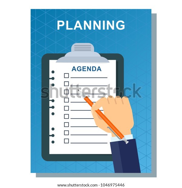 Planning Agenda Concept Business Poster Design Stock Vector Royalty Free 1046975446