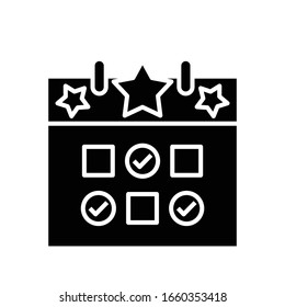 Planning black icon, concept illustration, vector flat symbol, glyph sign.