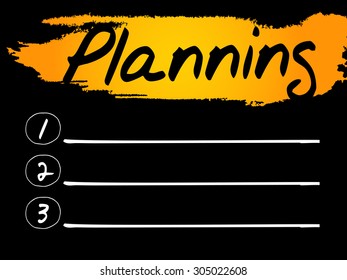 Planning Blank List, vector concept background